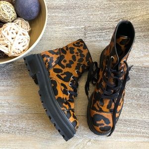 Schutz Maylova Lug Sole Lace Up Boot